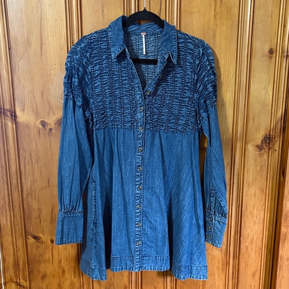 NWOT | Free People Denim Find Me Now Mini Dress - Blue - 100% cotton - Size XS - Picture 5 of 12